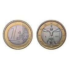 Κέρμα 1 ευρώ Βιτρούβιανός άνθρωπος σαν καινούργιο (XF)
