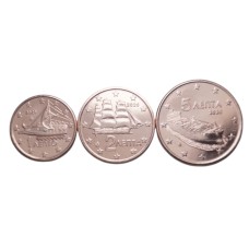 Σετ  1 , 2 , 5 λεπτά  2020-  ακυκλοφόρητο ( UNC)
