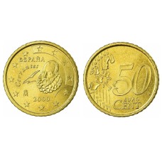 50 λεπτά Ισπανίας 2000 σαν καινούργιο (VF)