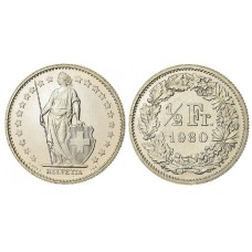 0,50 Φράγκο Ελβετίας 1980 σαν καινούργιο (XF)