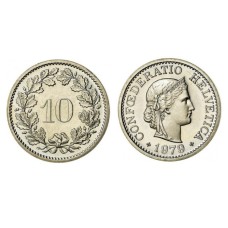 10 Ράππεν 1975 Ελβετίας σαν καινούργιο (XF) 10 Ράππεν 1975 Ελβετίας σαν καινούργιο (XF)