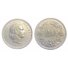 20 Ράππεν 1974 Ελβετίας σαν καινούργιο (XF)