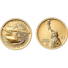 1 δολλάριο Αμερικής 2024 D+P Illinois - Pflug (satz 2 Münzen) D+P CH ακυκλοφόρητο (UNC)