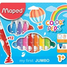 Μαρκαδόροι Ζωγραφικής Color’Peps My First Jumbo 12 Χρώματα 